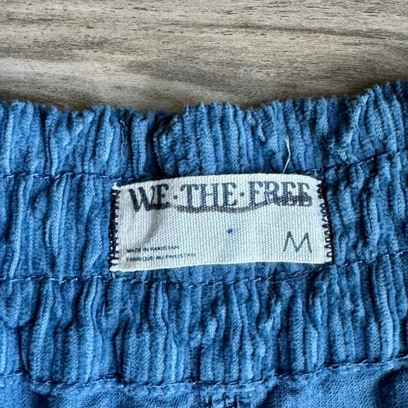 We The Free Modern Love High Rise Pull-On Corduroy Blue Drawstring Cargos Size M - Picture 8 of 15